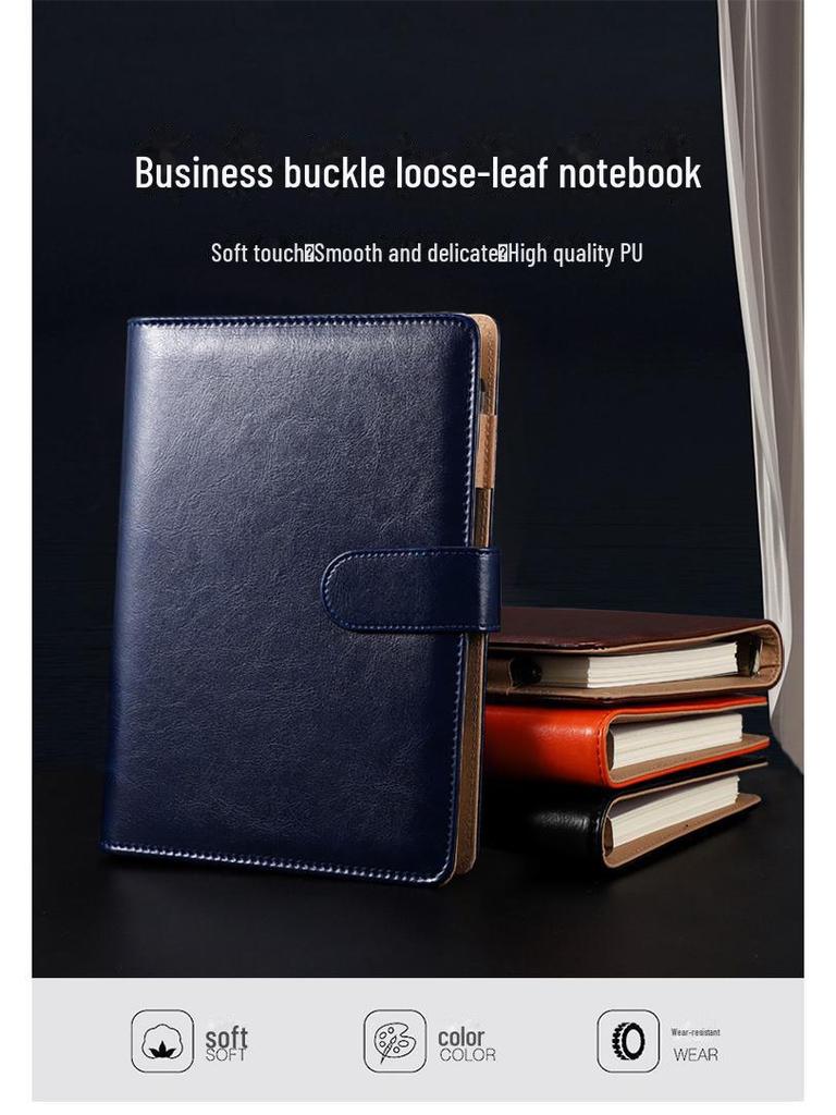 A5/B5-Notizbuchset aus Leder mit Magnetschnalle und anpassbarem Logo