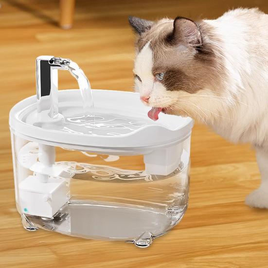 Automatic Cat Water Fountain Quiet Circulating Pet Drinking Bowl with Dual Filtration System USB Charging 1.5L BPA-Free Plastic Water Dispenser
