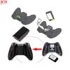 JCD 2x AA Battery Back Cover Pack Replacement Part for Xbox 360 Wireless Controller + 4 Silicone Grip Cap Cover Black