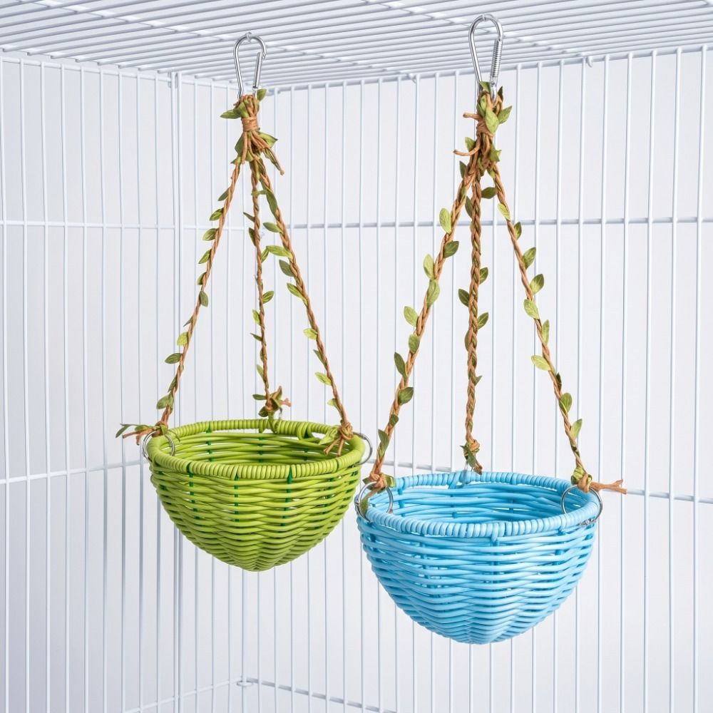 Multi-Purpose Bite Resistant Woven Bird Nest Round Hanging Bird Hammock Wear-resistant Bird Breeding Nest Cage accessories