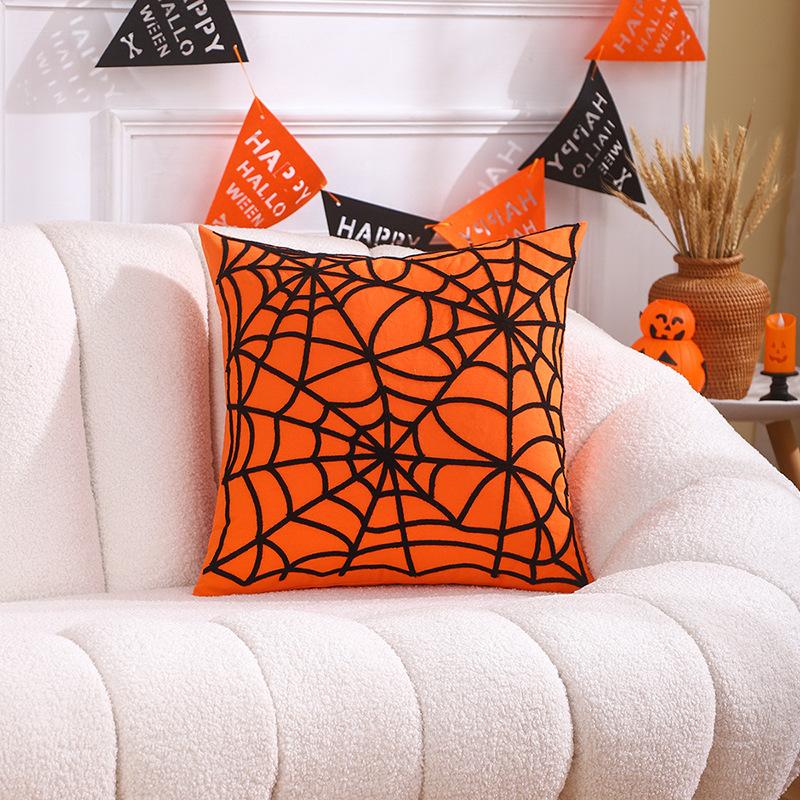

Вышитый Призрак Украшение для дома Хэллоуин Тыква Летучая мышь Паутина Подушка Подушка Чехол для подушки 45 * 45cm pillow cover