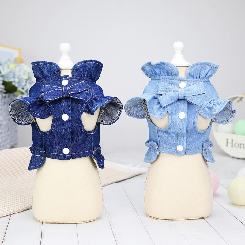 Denim Vest Pet Clothes for Dogs and Cats - No Traction Rope