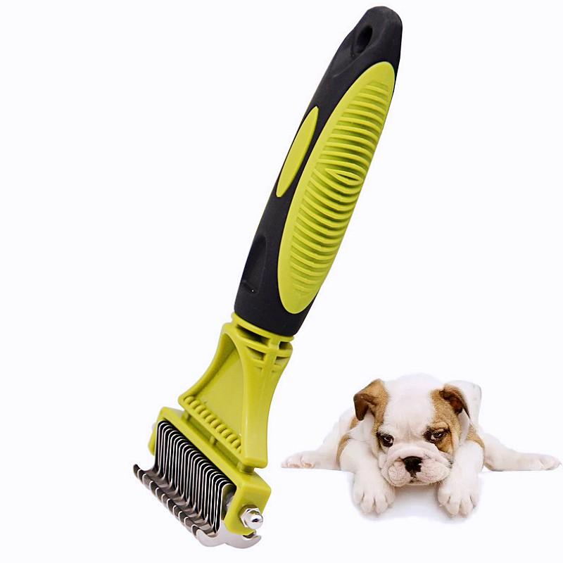 Dog Comb Knife Dogs Brush Stainless Steel Dog Brushes Pet Hair Remover Dogs Grooming Double Sided Combs for Pet Hair Cleaning