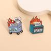 Fire Your Opinion Enamel Pins Fire Garbage Can How Your Email Find Me Brooch Lapel Badges Cartoon Jewelry Gift for Kids Friends