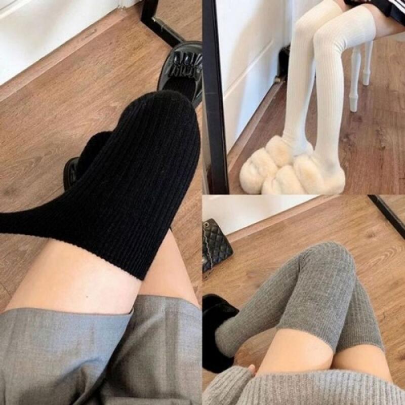 Psy High Leg Warmer Golji Winter Socks Half Stockings gray