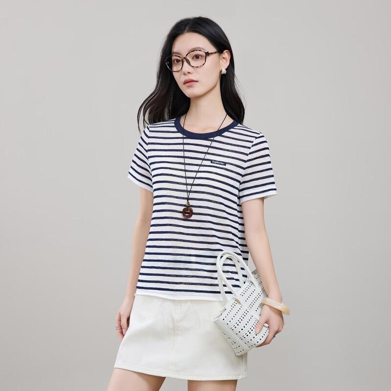 ESE-Y Women s Striped Short Sleeve T-Shirt L