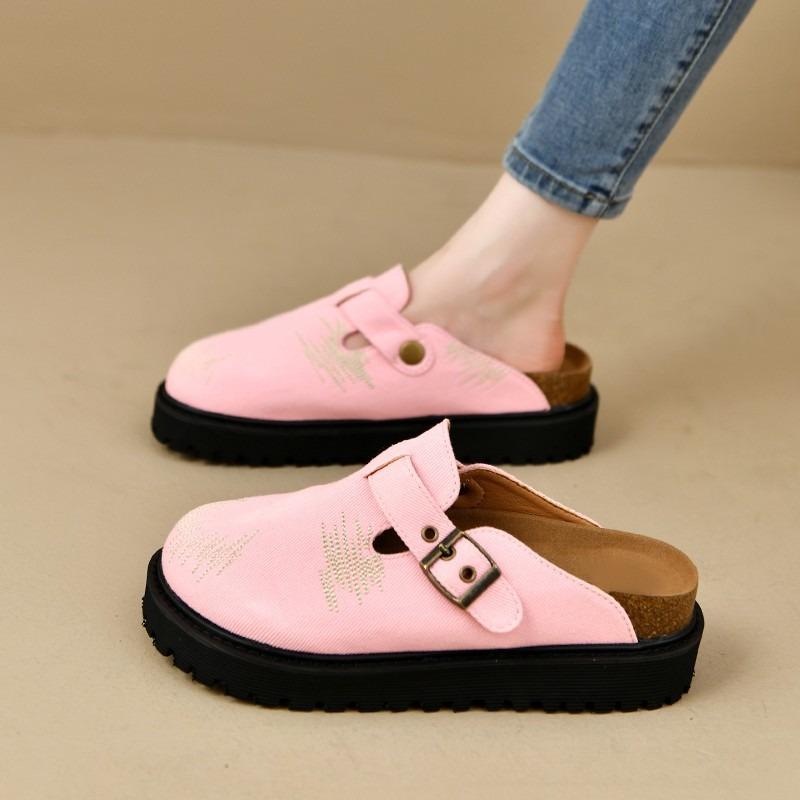 Women's Summer New Retro Old Bag Head Thick-soled Slippers Women's Outerwear Internet Celebrity Fashion Foreign Trade Casual Boken Shoes