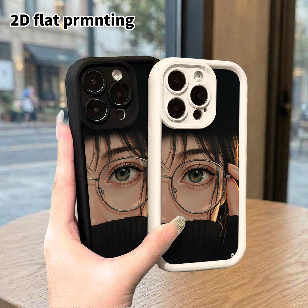 Phone case: 2D flat, suitable for iPhone 18 17 16 15 14 13 12 Pro, cartoon-style girl, perfect holiday gift for Christmas and Halloween
