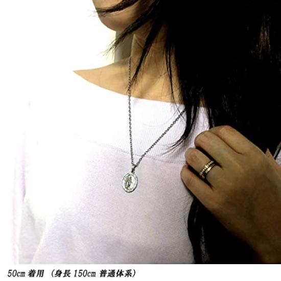 [Jurais] Hawaiian Jewelry Maria Necklace for Women and Men, Kaleikini, Surgical Stainless Steel, Silver, 45cm