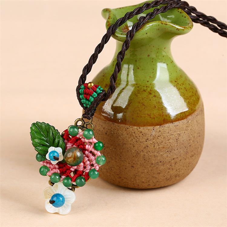 Original Handmade Ethnic Style Agate Short Necklace Femininity Retro Versatile Collarbone Chain Simple Classical Accessories