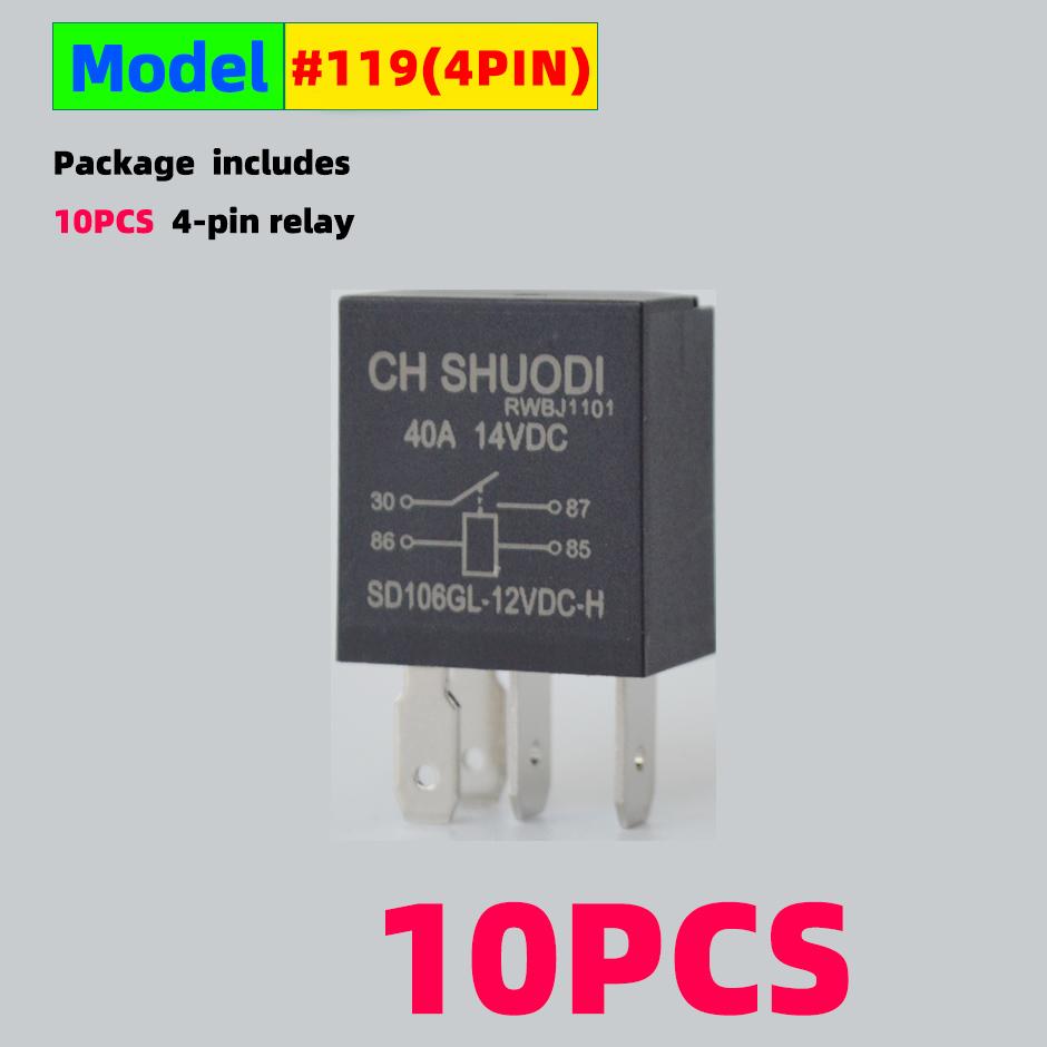 Car Relay DC12V 40A Rated Current SPDT 4 or 5 Pins Car Automotive Alarm Relay 40 Amp for Vehicle