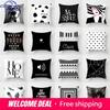 Black and White Geometric Portrait Pillowcase Home Sofa Office Cushion Cover Decor Car Decoration