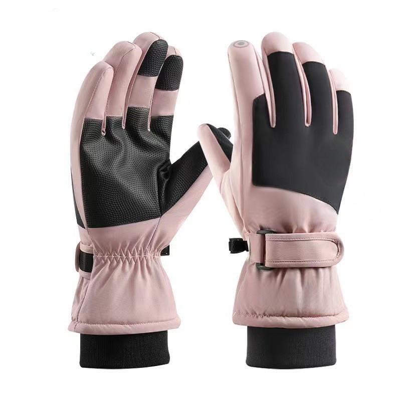 Outdoor Sports Gloves Winter Fleece Men and Women Thickened Windproof and Water-resistant Warm and Windproof Ski Gloves