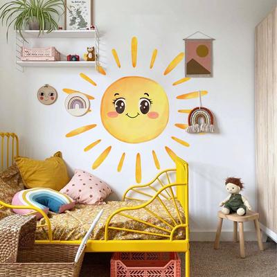 Cute Sun Wall Stylish DIY Room Wall and Room Rental Wall Paper Stickers, Wallpaper, Removable, Decor, Kids' Art, Boy's Girl's Wallpaper,