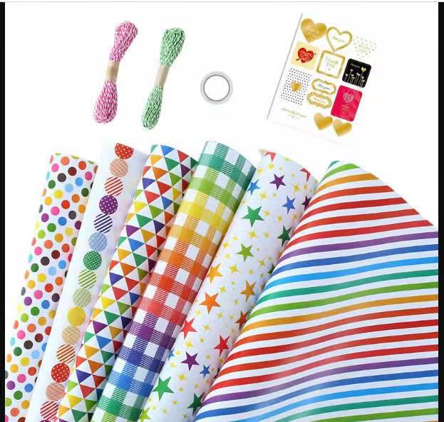 Geometric Pattern Gift Wrapping Paper for Children's Day & Birthdays
