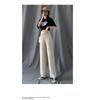 Women's Pants Summer Women's Foreign Trade Ice Silk Wide Leg New Thin Drape Straight High Waist Casual Floor-Mopping
