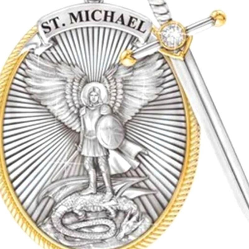 Catholic Patron Saint Pendant Michael St. Michael The Archangel Pendant Necklace Chain