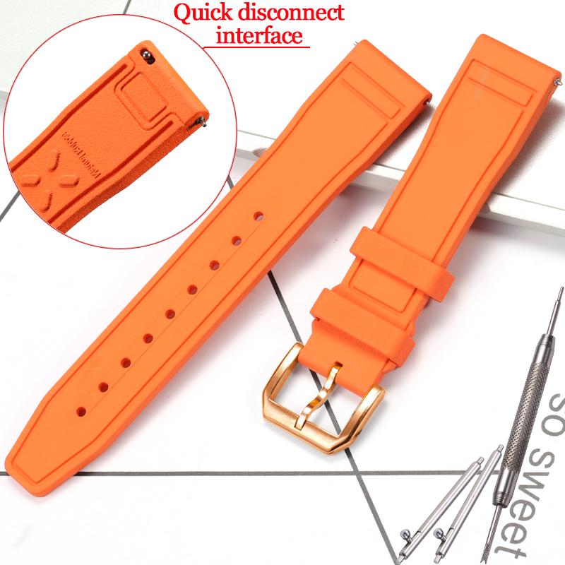 Rubber Silicone Watch Strap for IWC Pilot's Band Quick Release Bracelet Fluororubber Watchband