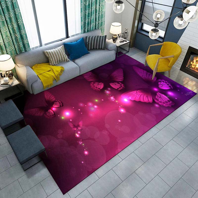 Nádherný motýlí design ECO Friendly materiál Koberec do obývacího pokoje Ložnice Koberec u postele Koberec na podlahu Koberec předsíň Protiskluzový koberec