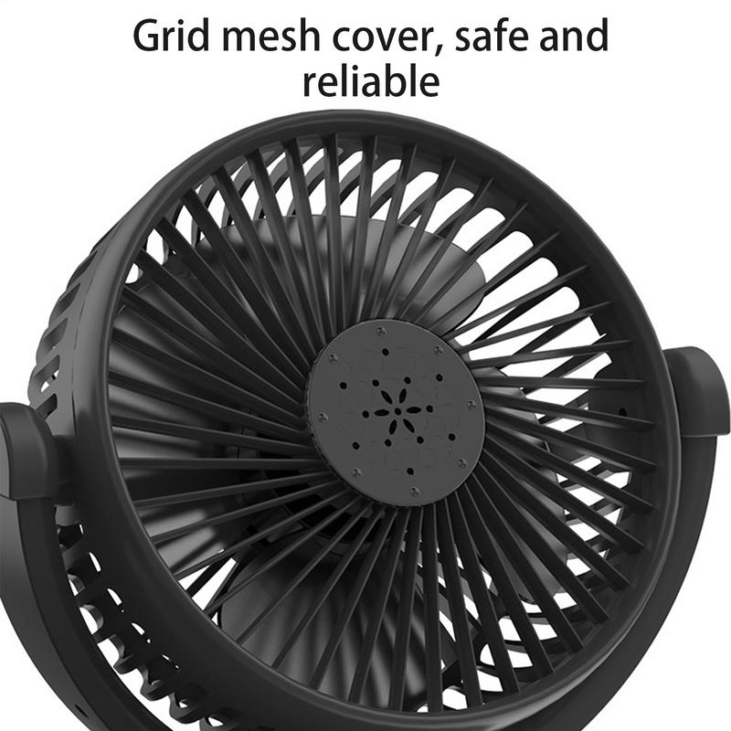 USB Car Fan Double Head Dashboard Electric Fan Strong Wind, Low Noise Cooling Device, 360-Degree Rotation Vehicles Fan