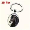 Stylish Black Horses Alloy Keychain