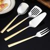 Stainless Steel Spatula Hot Pot Spoon and Kitchenware Set Cooking Spoon Spatula Frying Spoon Titanium-gold Plated Kitchenware