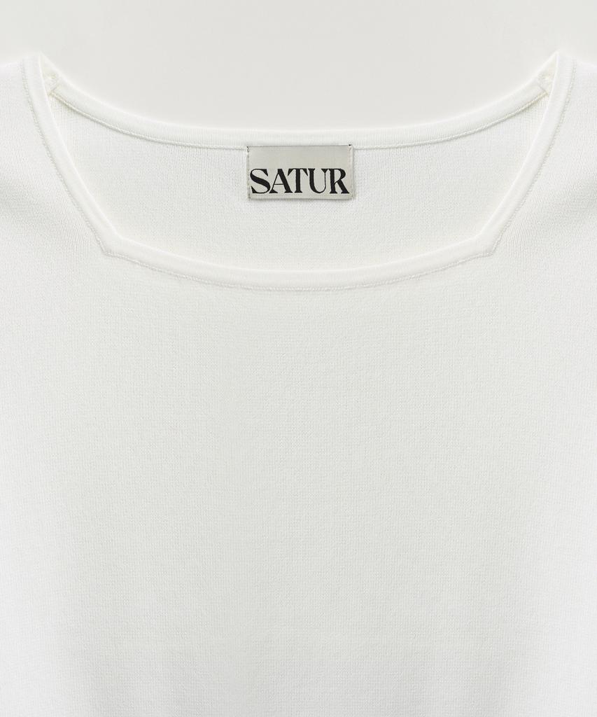 Seteo (W) Square Slim Fit Half Knit White