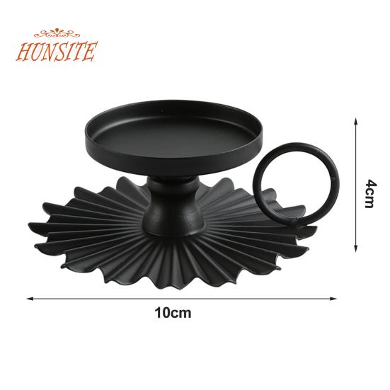 Set di 2 portacandele in ferro vintage, elegante supporto stabile