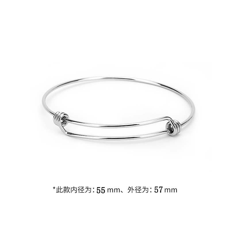 Stainless Steel Adjustable Open Circle Bangle Bracelet Women Geometric Minimalist Jewelry Steel, Inner Diameter 55mm