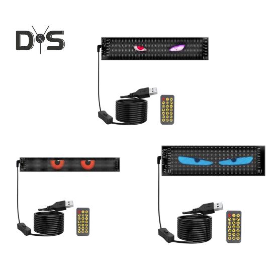 Bunte Augenlampe, flexibler weicher Bildschirm für Fenster, dynamische LED-Leuchten zum Selbermachen, Smartphone-Steuerung, wasserdichte LED-Augen für Autofenster