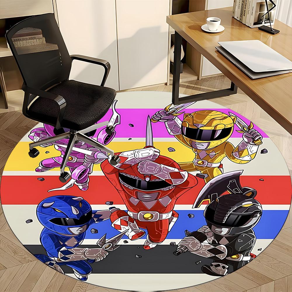 1PC Power Rangers Office Round Rug, Non-slip, Soft and Durable Office Rug for Interior Decoration, Perfect for Office yy250915057