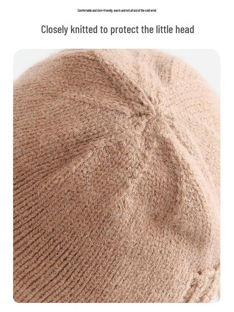 Entzückende winddichte Baby-Strick-Turbanmütze mit Kälteschutz