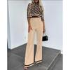 Crop Cropped Top Wide-Leg Pant Suit Crop-Top Short Top Loose Pants Two-piece Set
