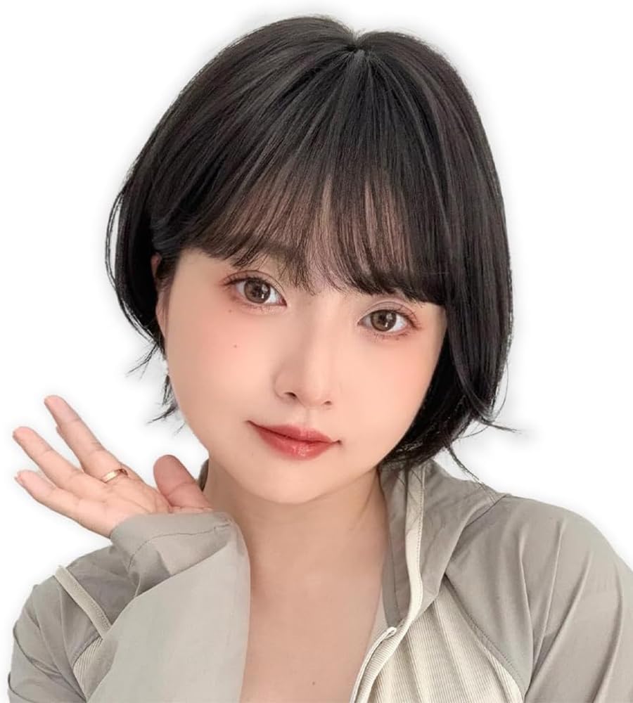 [BrightLala] Women s Short Bob Wig, Natural Full Wig, Permed, Wavy hf1918-BC