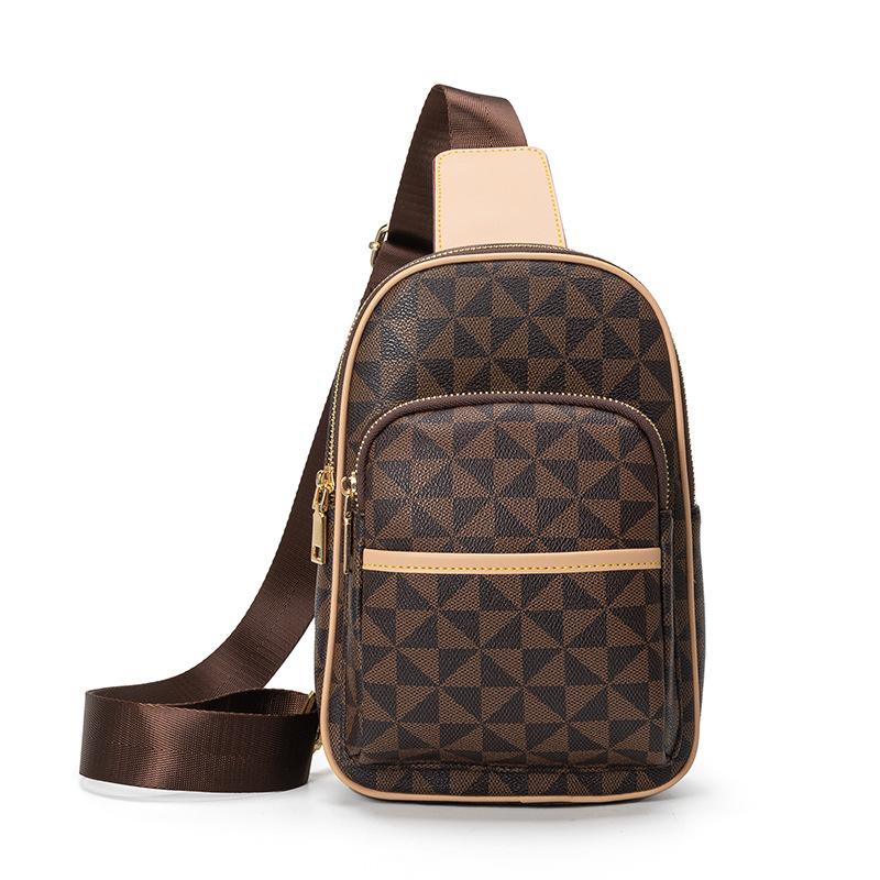 Women's Crossbody Bag New Style Chest Bag PU Soft Leather Print Crossbody Outdoor Mobile Phone Coin Wallet