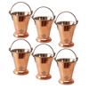 Steel Copper Hammered Design Bucket, Serveware & Tableware for Home, Hotel & Restaurants, Volume-300 ML, Set of 6