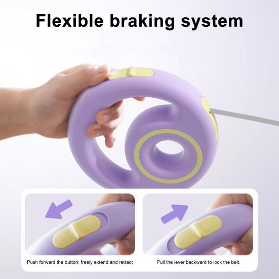 Retractable Dog Leash 8.2ft Heavy Duty Leash One Button Brake And Lock Tangle-Free Dog Leash with Anti-Slip Handle for Small Medium Dogs Up To 66lbs