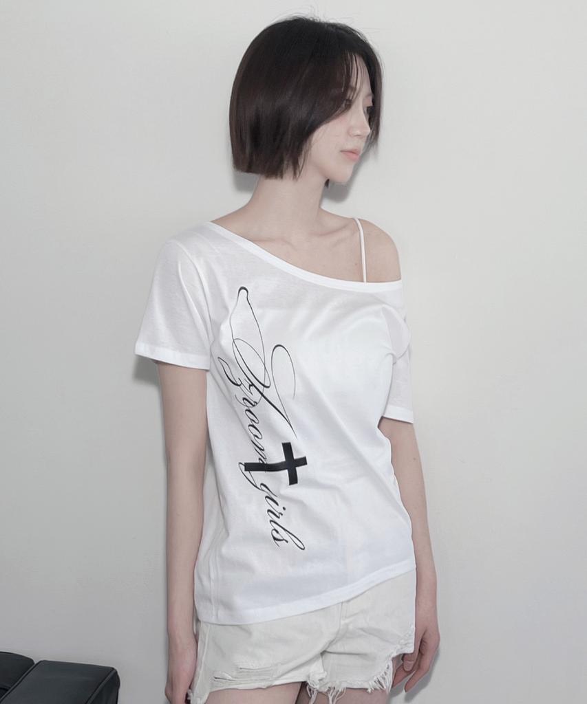 Ijeulum Girls Boat Neck Short Sleeve T-Shirt (White)