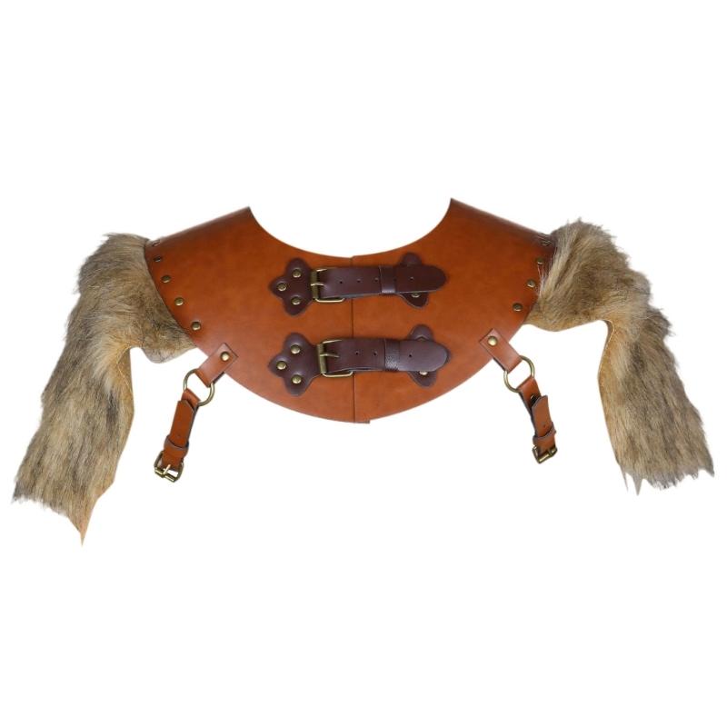 Medieval Leather Collar Shawl with Shoulder Guard , Halloween Medieval Costume, Medieval Shoulder Guard Costume