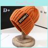 Gestrickte Wintermütze Damen Koreanischer Stil Warm Buchstaben für Lässige Alltagskleidung