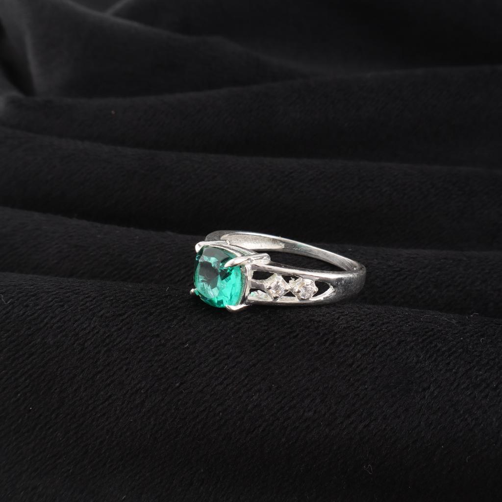 Chrome Diopside Gemstone 925 Sterling Silver Women Jewelry Designer Zircon Ring For Anniversary Gift CZR-15-3