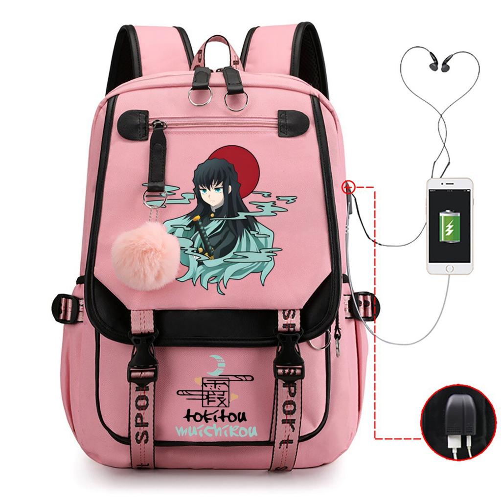 Anime Peripheral Backpack College Wind Junior High School Student High School Student with USB Multifunctional Student School Bag