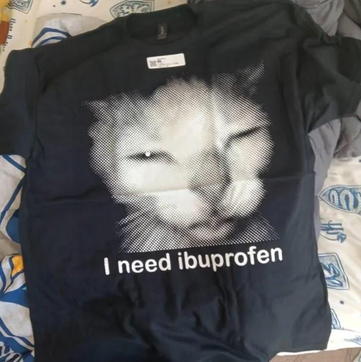 I need Ibuprofen Funny Vintage Graphic Cat T-shirt, Unisex Cotton Shirt, Silly Unisex T-Shirt XXL