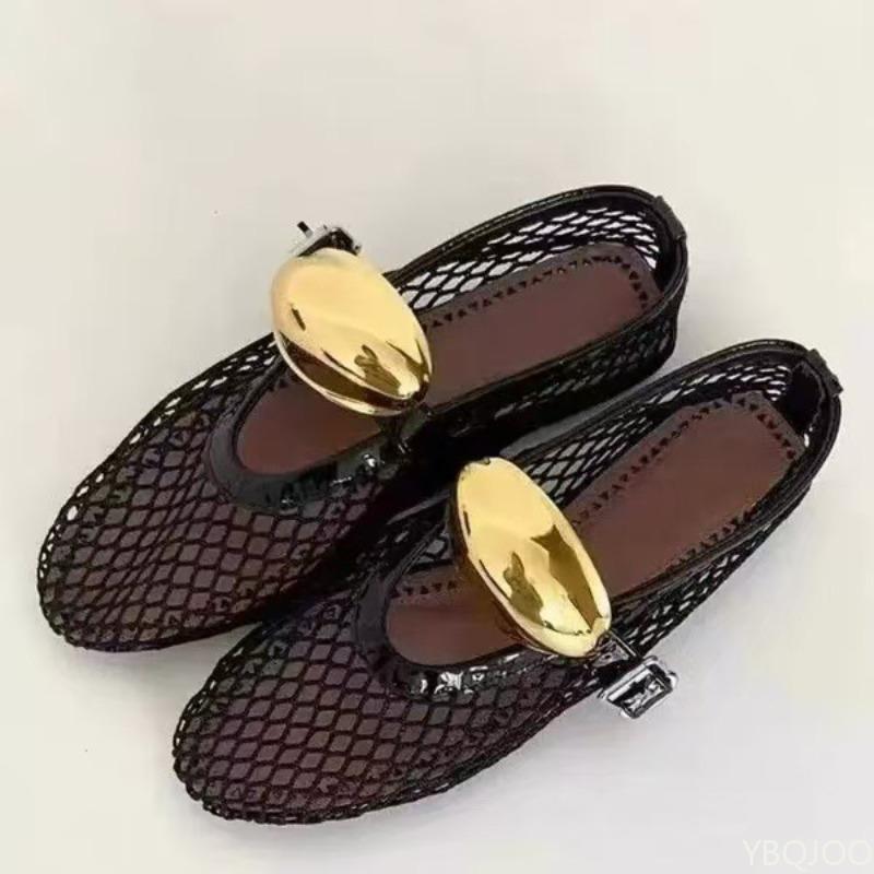Fashion Fashionable new summer round toe breathable anti slip flat shoes for women comfortable hollow out simple niche single shoes