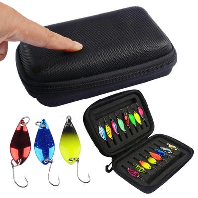 Set de Señuelos de Pesca con Lentejuelas con Bolsa de Almacenamiento Diseño Compacto Portátil Kit de Cucharilla Metálica Spinner Señuelos Artificiales de Agua Dulce Aparejos de Pesca