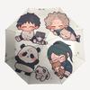 1pc Chibi Characters with Cats - Automatic Opening/Closing Outdoor Umbrella, Portable 3-Fold Design, 8-Bone Iron Frame Outdoor Umbrella, Perfect