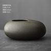 Black Terracotta Vase Coarse Pottery Vase Ceramic Imitation Stone Abstract Flower Arranger Vases Retro Glazed Flower Ware
