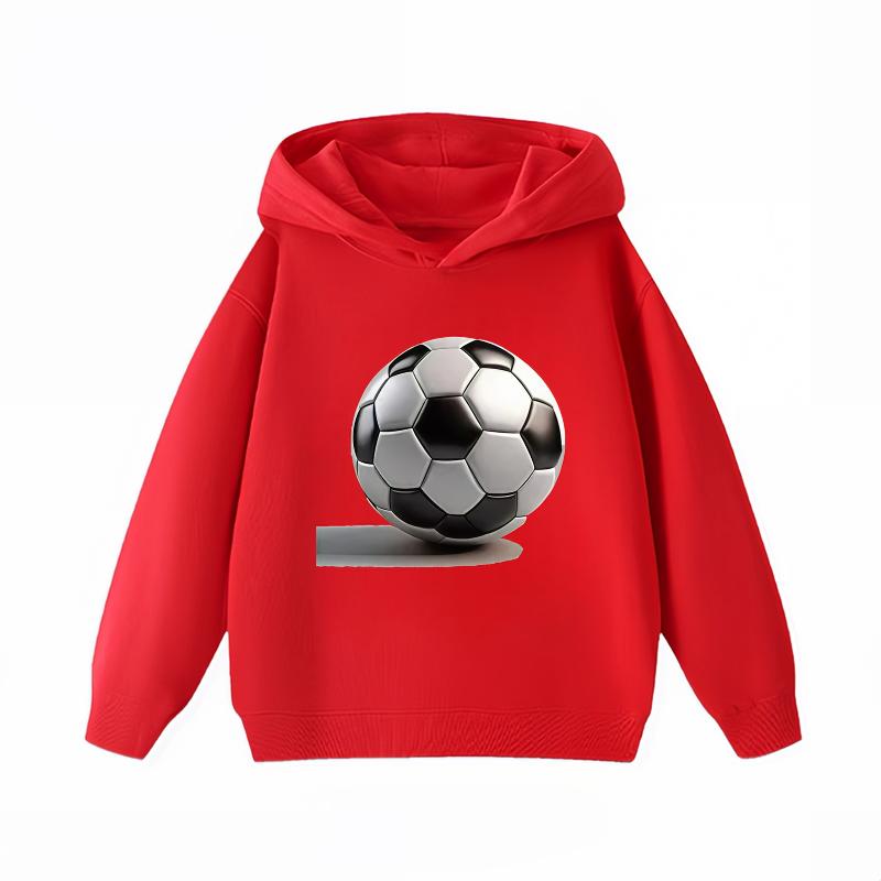 

New Soccer Print Children s Hoodie, Boys and Girls Clothing Autumn and Winter Warm and Fashionable Children s Hooded Sweatshirt 100