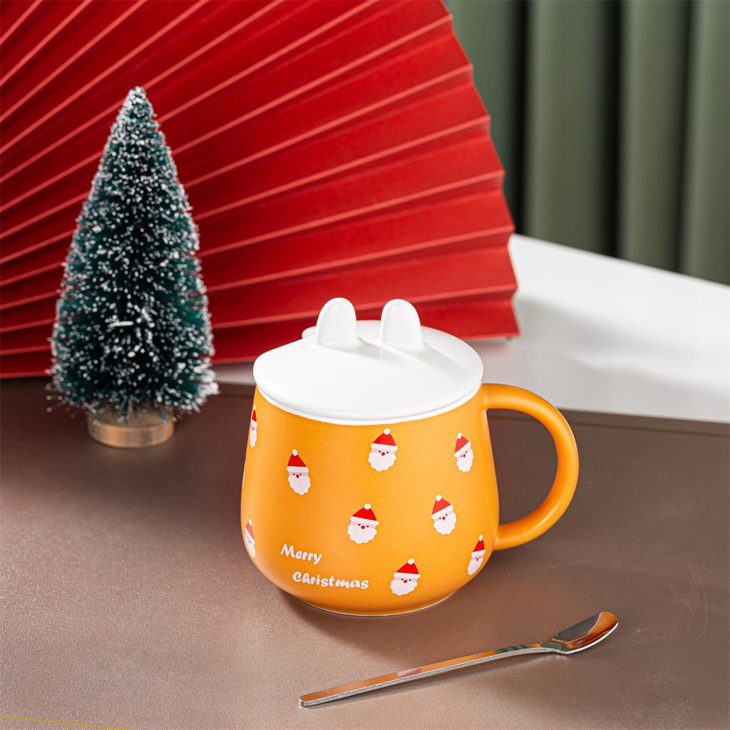 New Christmas Gift Cup Cute Cartoon Snowman Ceramic Cup Student Gift Mug Couple Water Cup