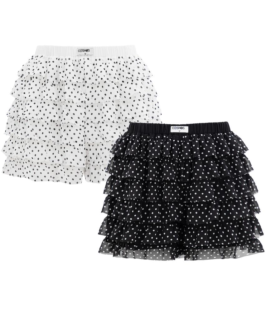 PLASMA SPHERE Dot Tiered Chiffon Shorts_ 2 Colors